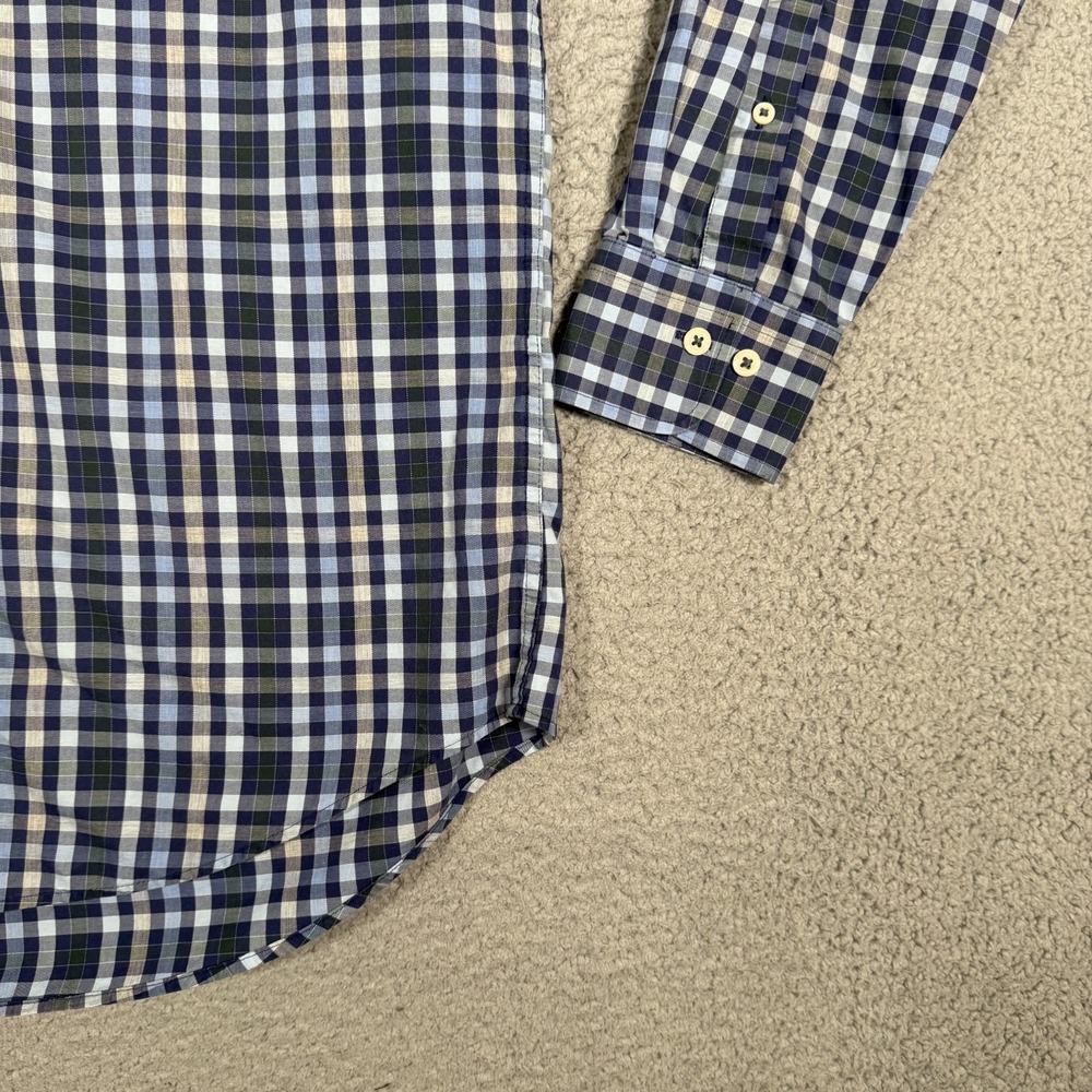 Peter‎ Millar Shirt Mens XL Blue Plaid Casual Preppy Pocket Button Down Logo - Picture 4 of 10